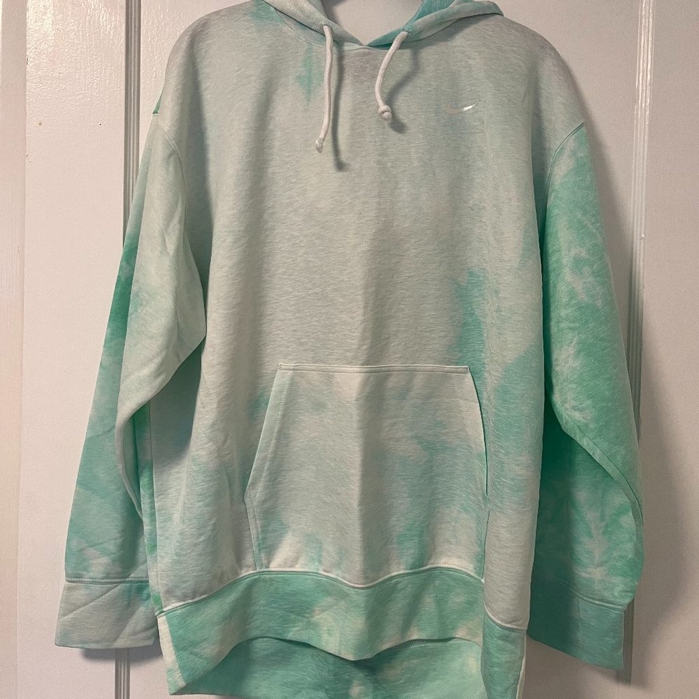 Nike Women's Size Small DRI-FIT Hoodie Oversized Fit Green Tie Dye